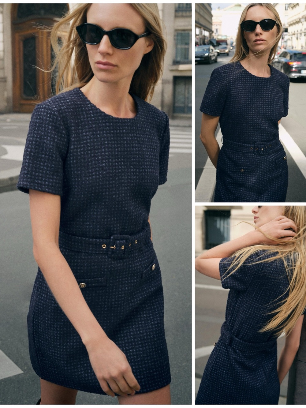 ZARA ~ Belted Textured Mini Dress